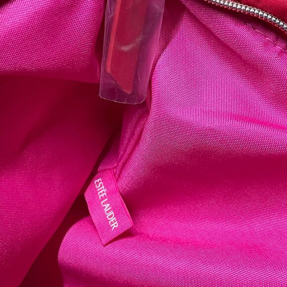 💄 Estée Lauder Red Quilted Puffer Tote Bag — Hot Pink Lining - Picture 4 of 8